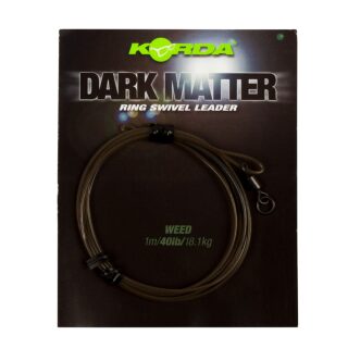 Korda Dark Matter Leader Size 8 Ring Swivel Weedy Green 40lb - 1m