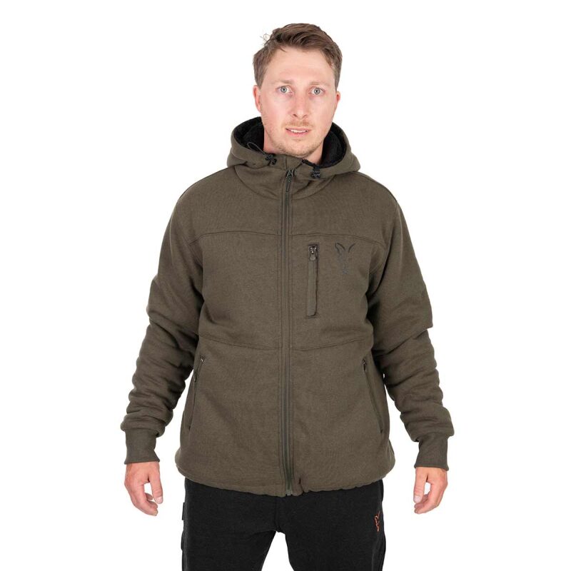 Black hooded sherpa jacket deals